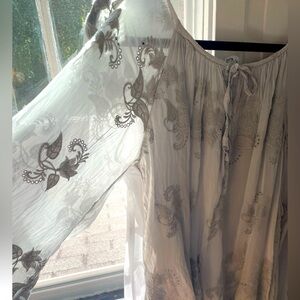 Tempo Paris Tiered Embroidered Silk Blouse